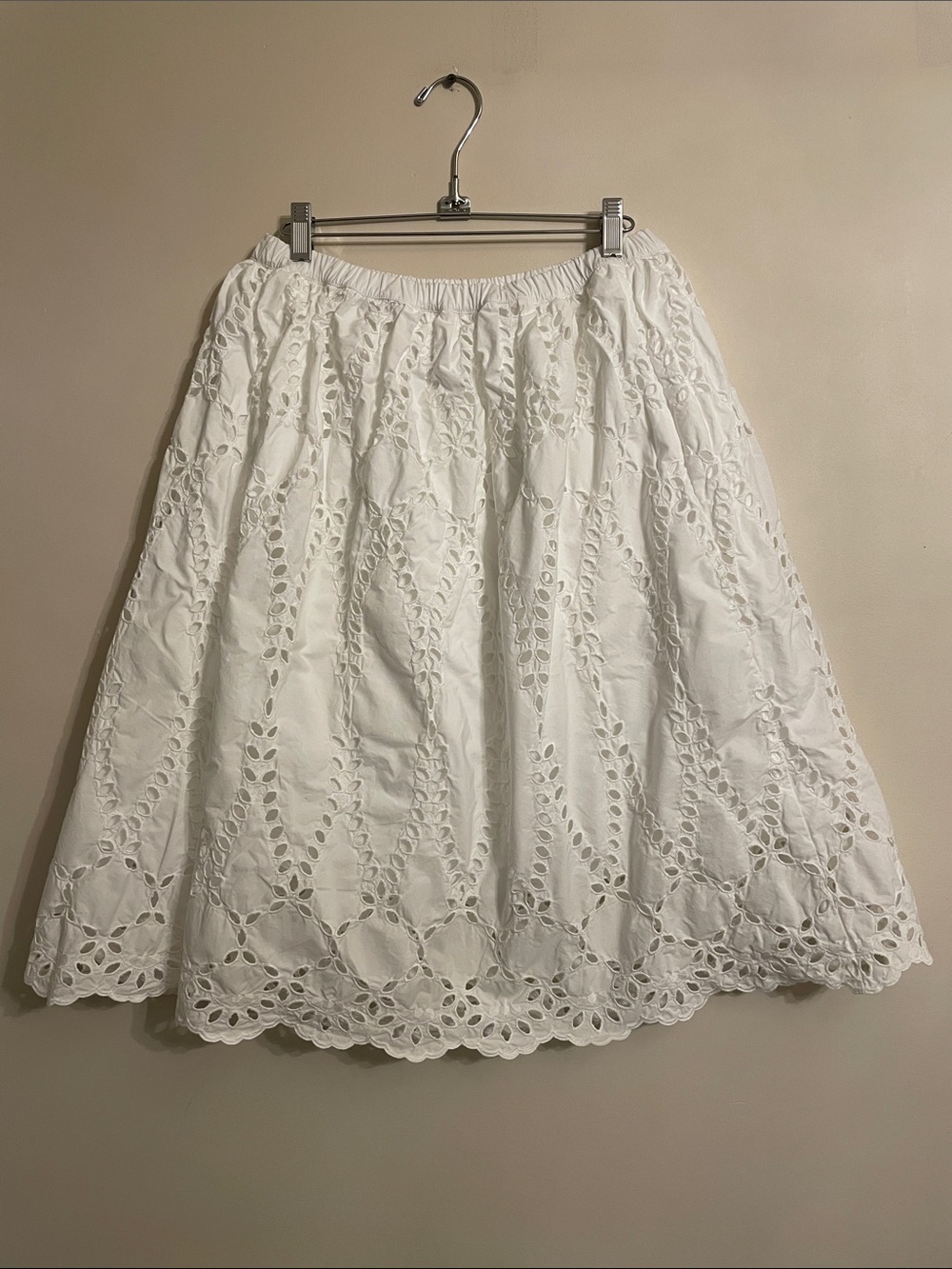 Frank & Eileen White Eyelet Midi Skirt - Picture 3 of 9